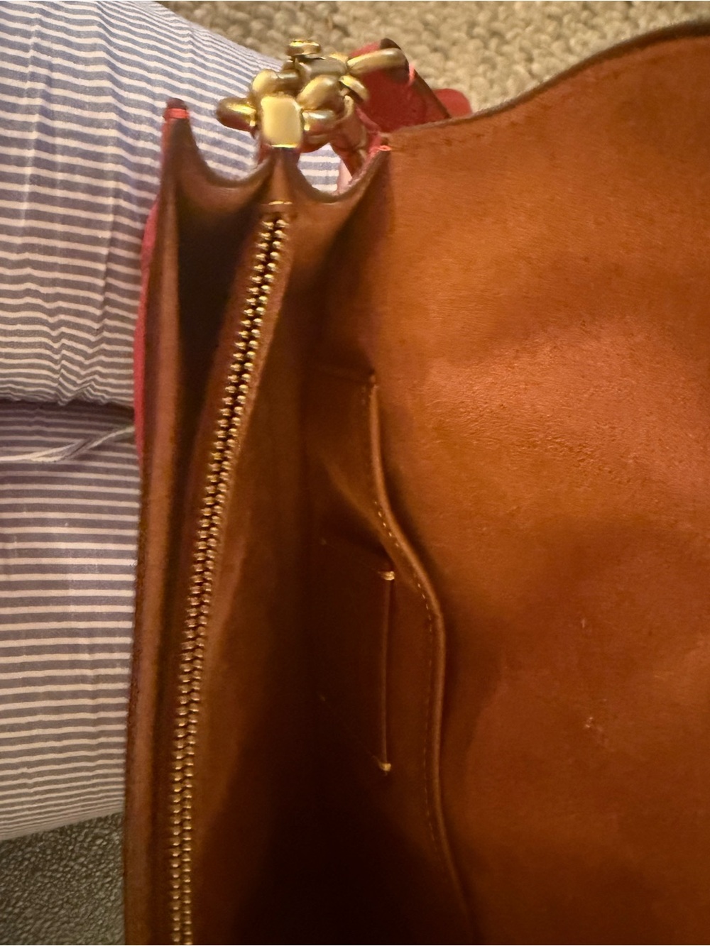 Coach Tabby 26 Red Pebble Leather Crossbody with Gold 'C' Accent - Picture 8 of 11